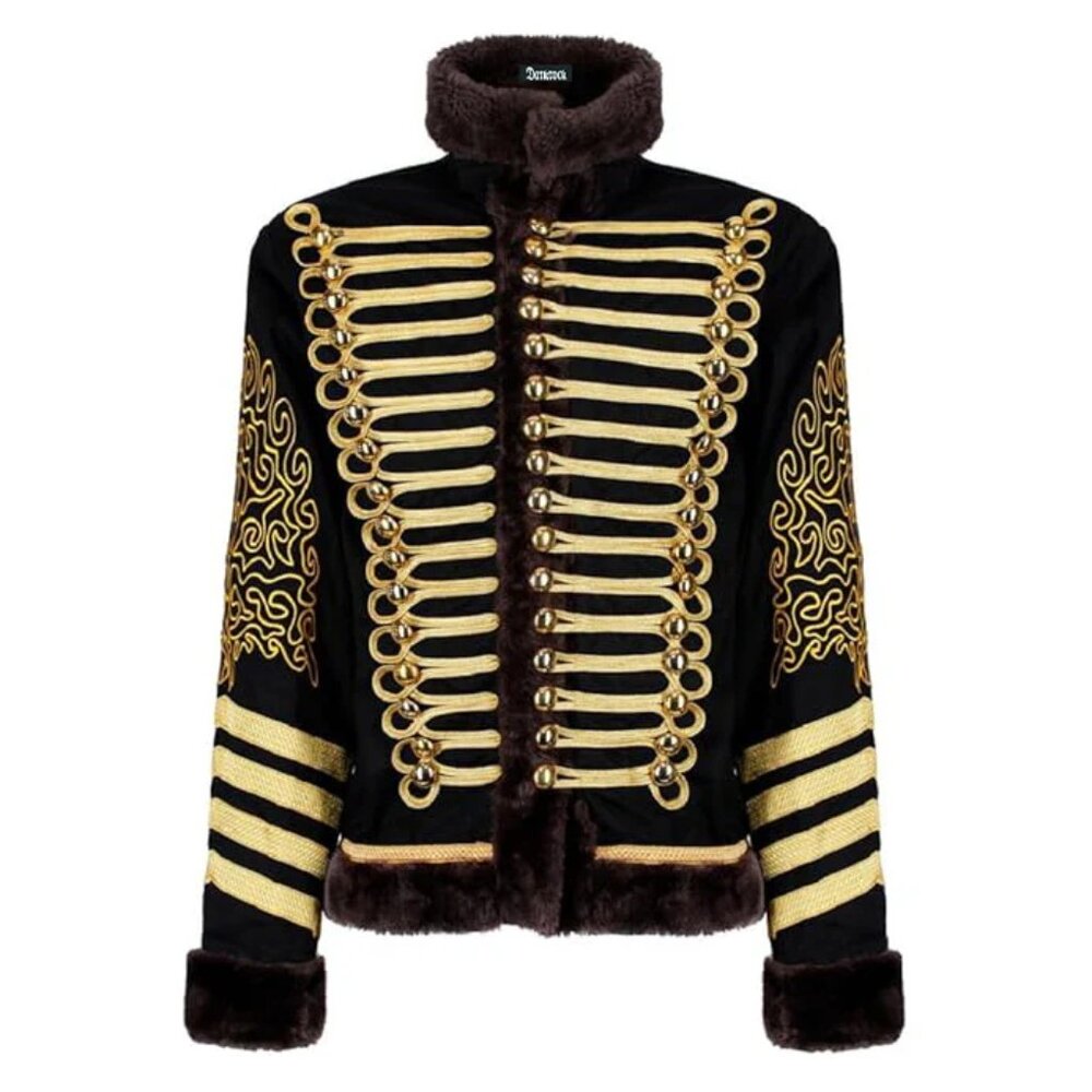 Luxurious Black and Gold Embroidered Jacket